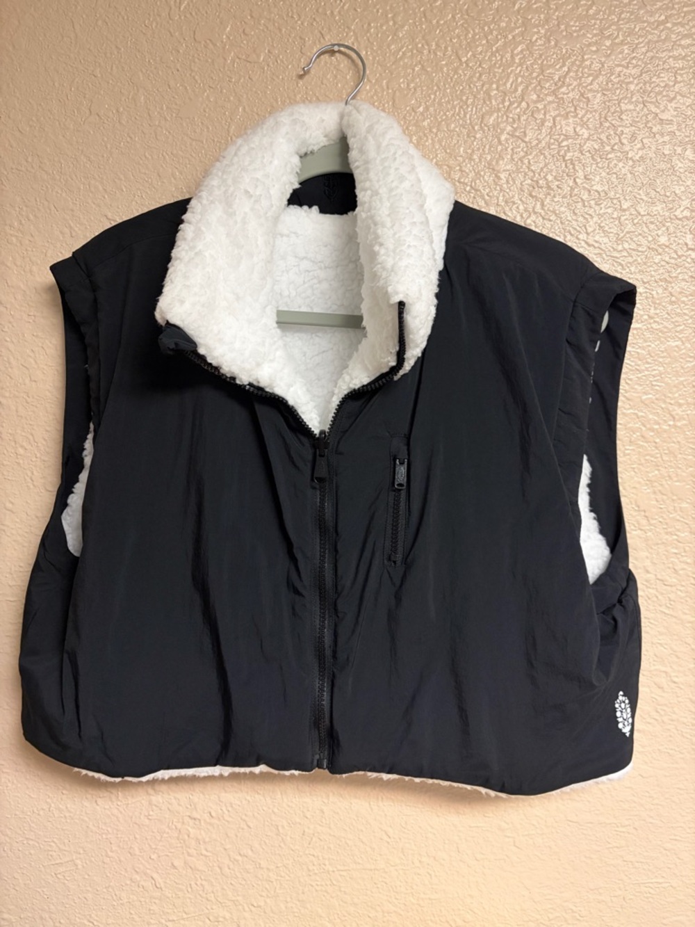 FP Movement by Free People Black Vest with White Sherpa Lining